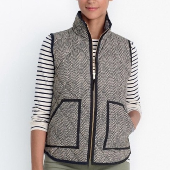 J. Crew Excursion Herringbone Puffer Vest Size XS - Picture 1 of 12